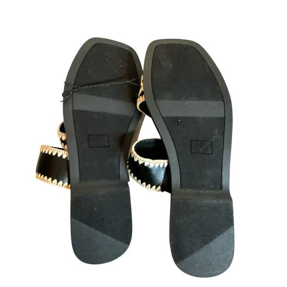 Time & Tru Women Memory Foam Strappy Embroidered Slip On Sandal SZ 9.5 Black NWT - Picture 6 of 6